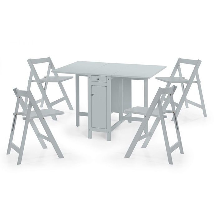 Savoy Dining Set In Light Grey